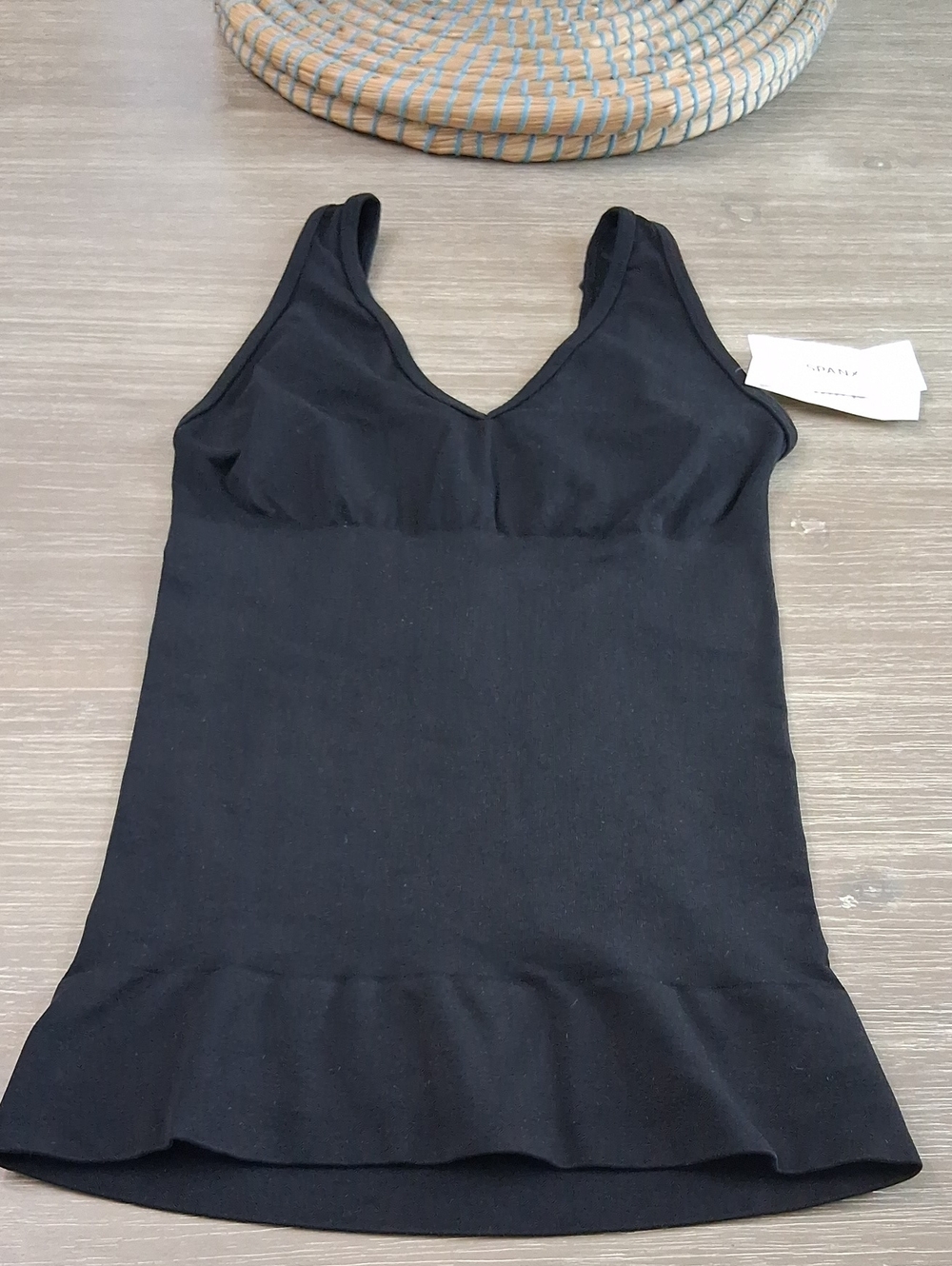 SPANX Seamless Black V-Neck Shaping Tank Size S